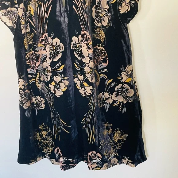 Free People Velvet Mystic Charm Babydoll Mini Long Sleeve Tunic Dress Size S - Picture 10 of 11